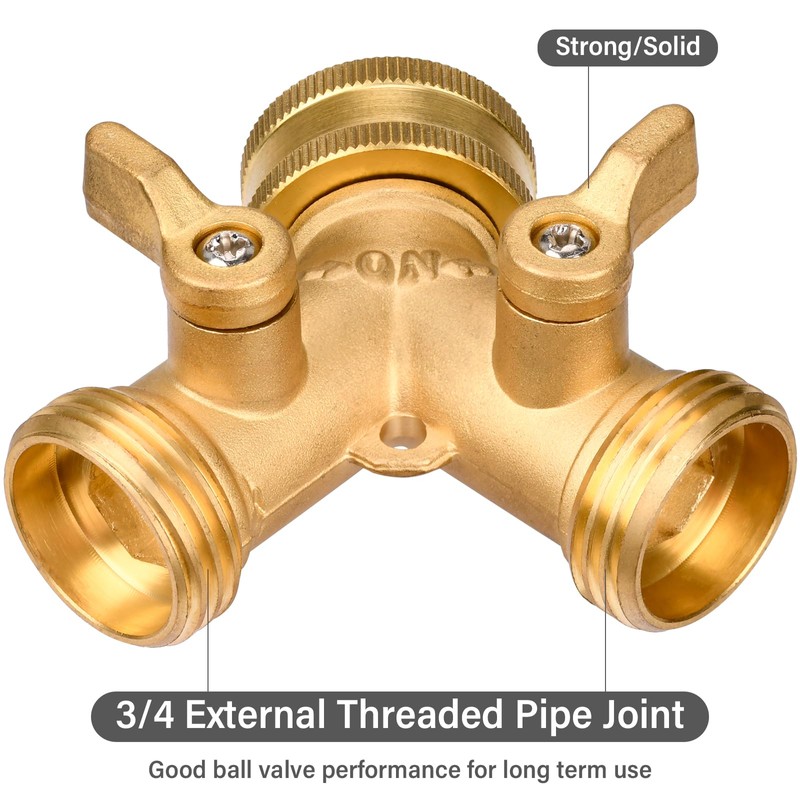 BEAUGIREW Garden Hose Y Valve Hose Splitter Solid Brass Hose