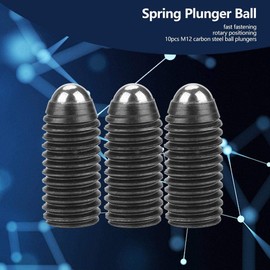 10 Pieces M12 Carbon Steel Thread Ball Black Spring Plungers Set Hexagon Socket Spring Piston Ball Drive Spring Push Pieces Set (M12 x 25)