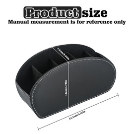HOMURY 1 piece black remote control holder: desk organiser with 5 pockets, desk accessories, PU leather desk organiser for remote controls, stationery, notebooks, pens