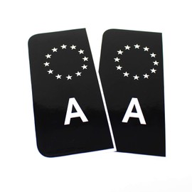 2 x Number Plate EU Field Sticker Film, Black, Car, Trailer, Caravan, Bus