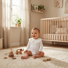BABIDU Body Neonato Incrociato a Maniche Lunghe 100% Cotone con Volant, Body Neonato e Prematuro, Tessuto Morbido e Ipoallergenico, Abbigliamento Unisex per Neonato e Bambina