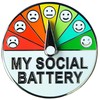Arturbo Fun My Social Battery Slider Pin,Cool Creative Introvert Enamel