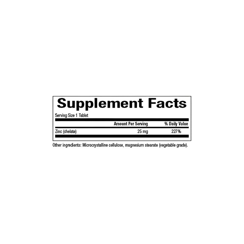 Quelato De Zinc 25mg 90 Tabletas Natural Factors
