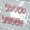 Round star magnet handmade nail tips - long stiletto /