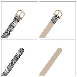LEOMOSTE Women Belts Fashion Snakeskin Print PU Leather Waist Belt Waistband