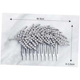 FOMIYES Alloy Rhinestone Leaf Bridal Hair Comb Elegant Silver Hairpin Headpiece for Weddings and Special Occasions Beautiful Headdress Accessory for Women and Girls
