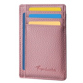 Travelambo Slim Wallet Front Pocket Minimalist Leather RFID Blocking Medium Size