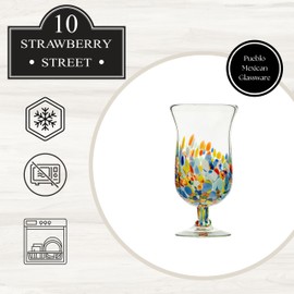 10 Strawberry Street Pueblo Mexican Glassware, Hurricane, Set of 4