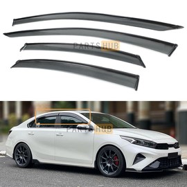 Fits for 2019-2024 Kia Forte K3 Sedan KDM Sporty Black Trim Smoke Tinted Window Visors Rain Guards Deflector