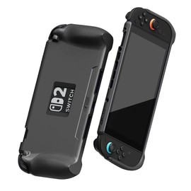 NQQNQQ M1-R1 【1PACK】 Comfortable Grip Case Compatible for Switch 2, Soft TPU Protective Cover for New Switch Console and Joy-Con, Anti-Slip and Shockproof Design. (Grip Case/Black)