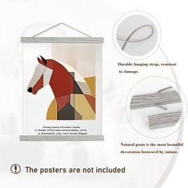 Artmag Magnetic Poster Hanger Frame, Light Wood Wooden Magnet Canvas Artwork Print Poster Hangers for 15x36 15x30 15x21 Frames Hanging Kit (Grey, 15")