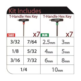 Husky 14-Piece T-Handle SAE & MM Hex Key Set