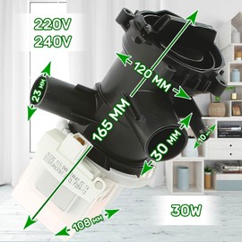Washing Machine Pump 30 W with Original Code 00145212 145212 for Bosch Siemens iQ100 iQ300 iQ500 Avantixx Extra Class Classixx VarioPerfect ONIX TECH