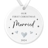 "Our First Christmas Married" Bauble - Newlywed Ceramic Ornament -