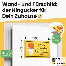 DankeDir! Leave WC sauber - 30 x 20 cm Sign - Decorative Funny Guest Toilet Door Sign Men's Wall - Toilet Sign for Hanging Toilet Sign Funny Toilet Sign Toilet Sign