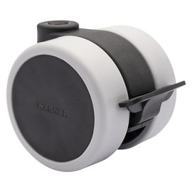 Wagner Design 01011701 Furniture Castor / Swivel Castor / Double Castor - Soft - Diameter 60 mm with Lock Black / Grey Load Capacity 50 kg - Made in Germany