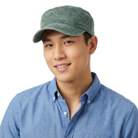 RUNQIU Plain Work Cap with Military Design, Fashionable Hat for Men and Women, Men's Accessories, Fashion Accessories, Hat (Army Green)