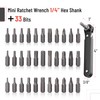 Bates Choice Mini Ratchet Set, 34 pcs, Cr-V Steel, 1/4"