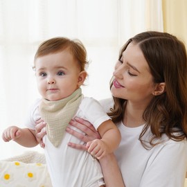 Muslin Baby Bibs 6-Pack Baby Drool Bandana Bibs for Baby Girls Boys Infant Newborn Toddler Drooling and Teething(triangle brown)