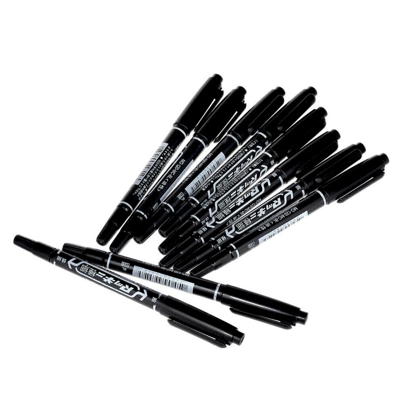 Tattoo Skin Scribe Pen Dual-Tip Marker Piercing Marking Surgical Tattooing