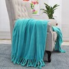 BYTIDE Throw Blankets Couch Cover Flannel Fleece Throw with Braided