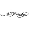 Ed Hardy Black Rose Gray Horn Sunglasses with Leather Case