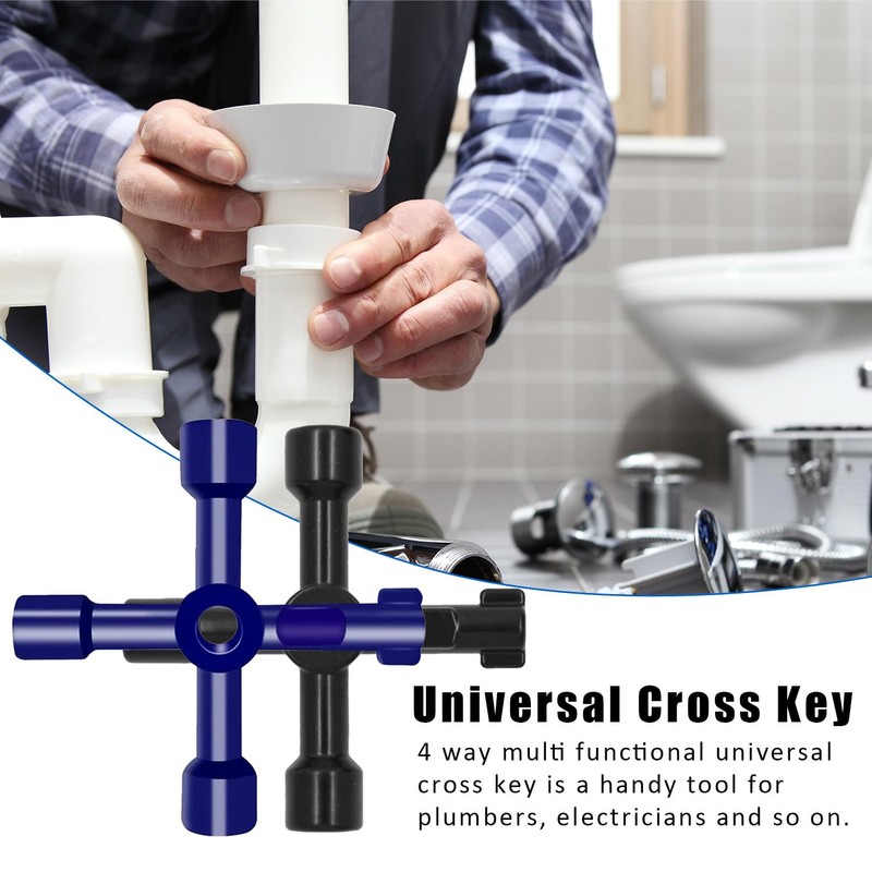 2 Pack Universal Cross Triangle Key, 4-Way Multi-Functional Utilities Key,