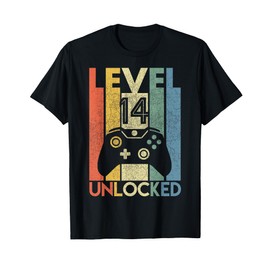 Level 14 Unlocked Shirt Funny Video Gamer 14th Birthday Gift T-Shirt