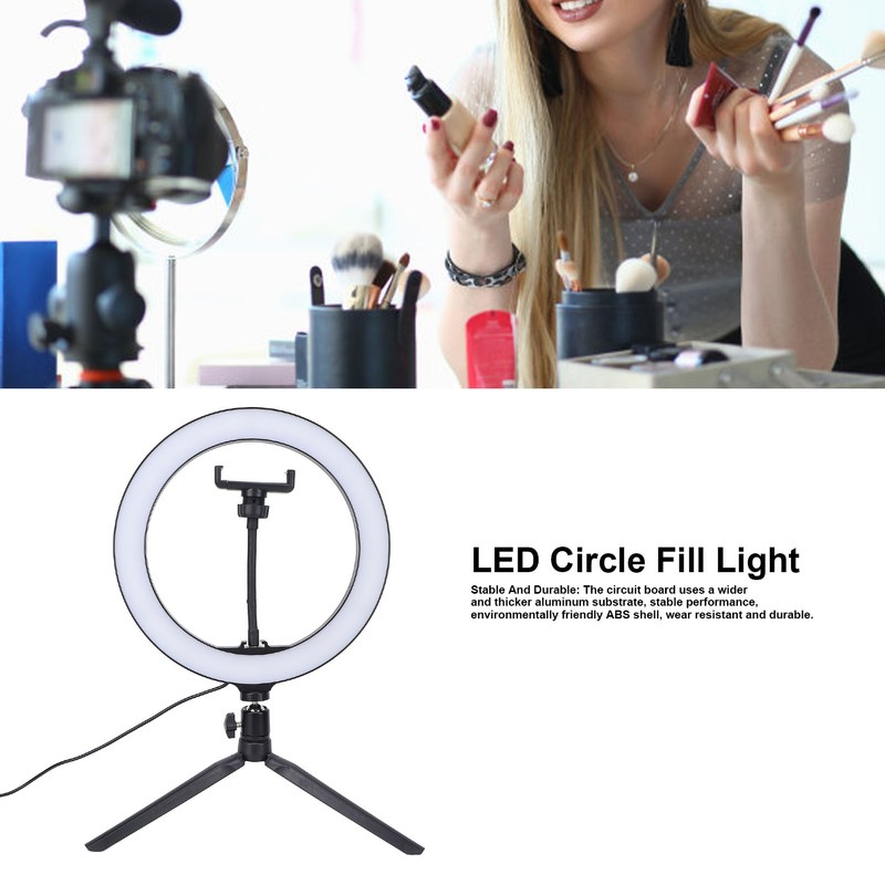 10 Inch Circle Fill Light Bright Dimmable LED Cellphone Round