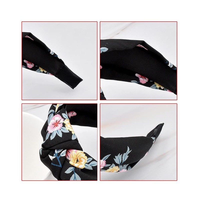 Headbands for Women Wide Solid Color Elastic 6 Packs Mixed