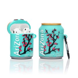 YIGEYI Silikon Hülle Kompatibel mit Airpods 1 & 2 Funny Cute 3D Cartoon Case Cover[Bierdosen Trinken Serie ] (Arizona Getränk)