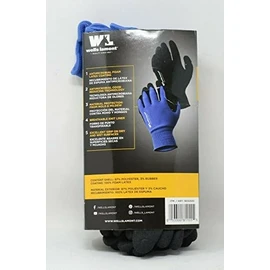 Wells Lamont Men's Antimicrobial Work Gloves Foam Latex Coating Knit Liner -10 Pairs (Medium, Black/Blue)