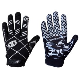 Seibertron Pro 3.0 Twelve Constellations Elite Ultra-Stick Sports Receiver Glove Football Gloves Youth Black M