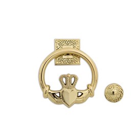 Claddagh Circular Door Knocker for Front Door - Antique Cooper|Polished Brass |Satin Nickel Knocker Ireland Home Décor 5.5''x 5.5"