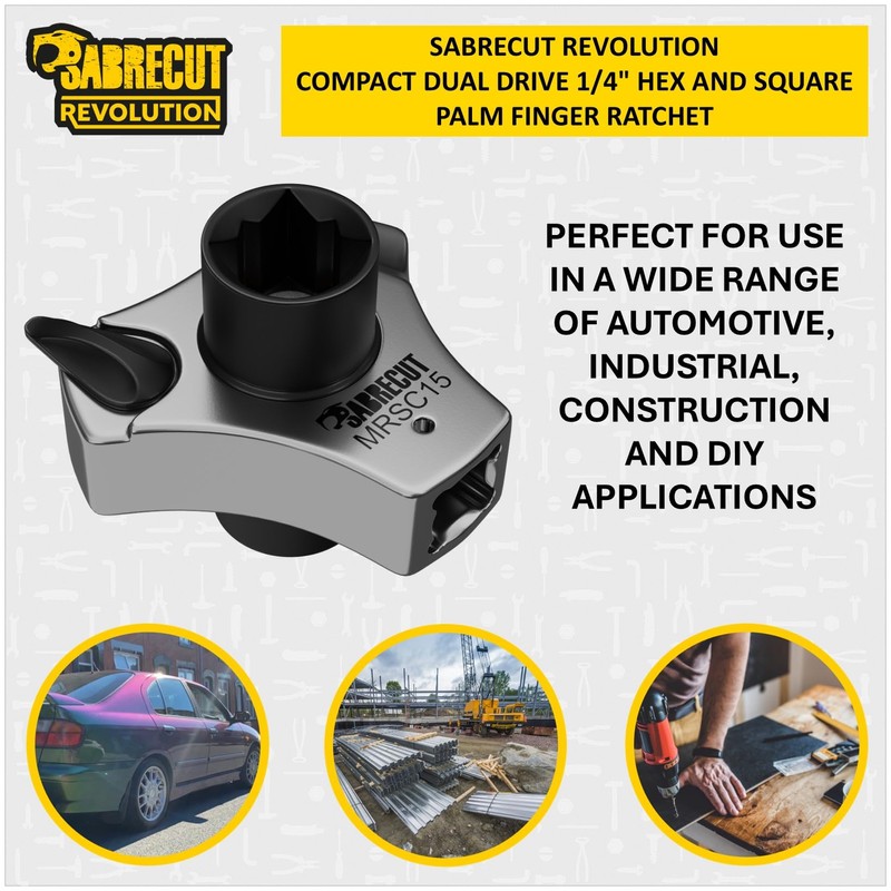 SabreCut 1 x MRSC15 Compact Dual Drive Palm Finger Ratchet