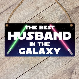 Best Husband in the Galaxy - Fun Space-Themed Plaque – Gift for Husbands – Handcrafted Wall Décor for Home or Office Great for birthday gifts, Christmas, and teacher gifts or just because. (Husband)