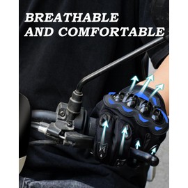 Mmhpluos Men's Blue XX-Large Motocross Touchscreen Motorcycle Gloves