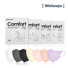 Wellkeeps [25개입] 웰킵스 미세먼지 황사 컴포트핏 데일리 새부리형 컬러 마스크 7종 택1 [25 pieces] Welkeeps Fine Dust Yellow Dust Comfort Fit Daily S-Fit Color Mask Select 1 from 7 Types