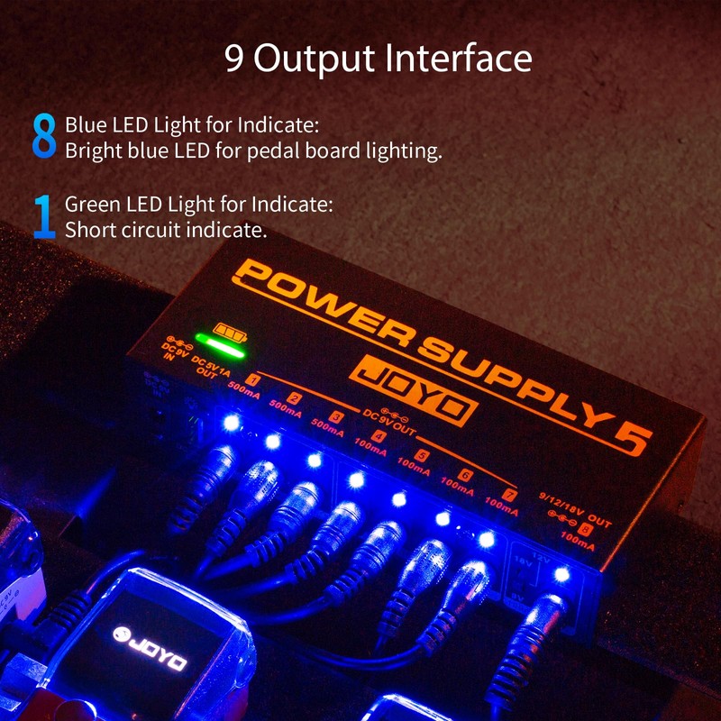 JOYO Built-in 4400mAh Rechargeable Battery Guitar Effect Pedal Power Supply