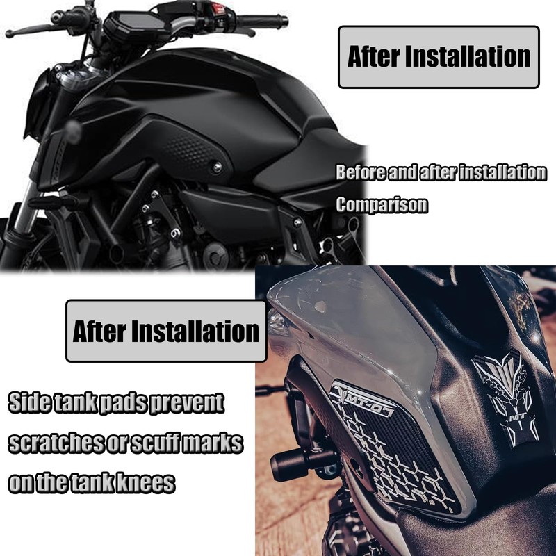 MT-07 MT07 2024 Waterproof 3D Embossed Rubber Fuel Tank Knee