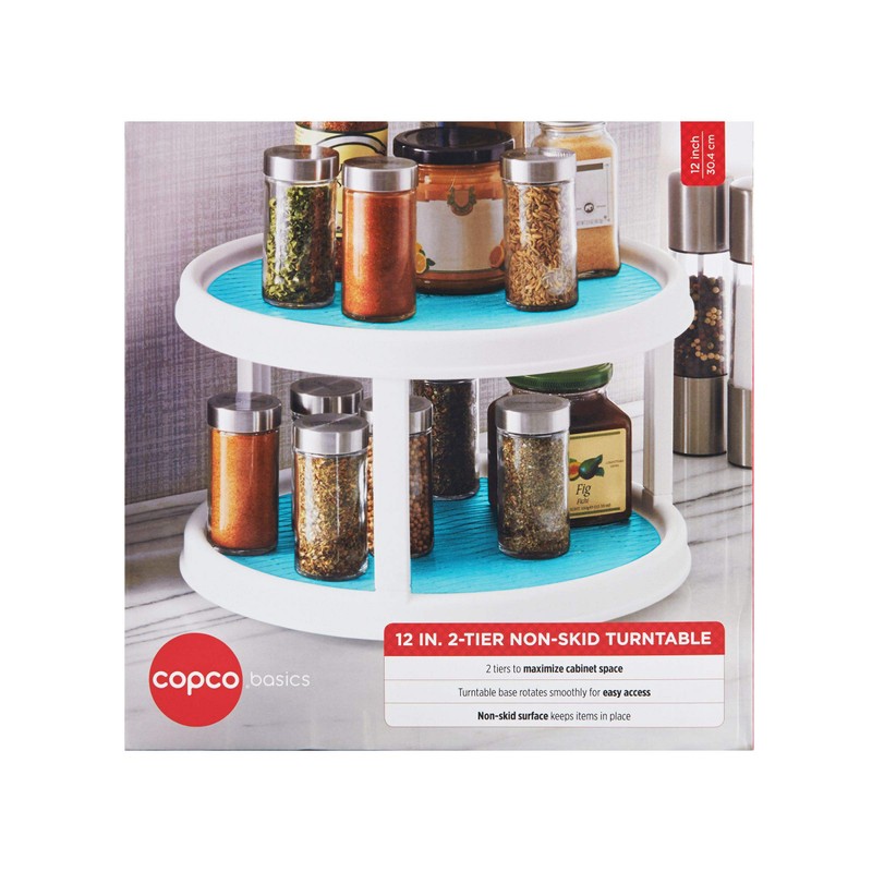 Copco Non-Skid 2 Tier Turntable, 12" - Ideal for Kitchen,