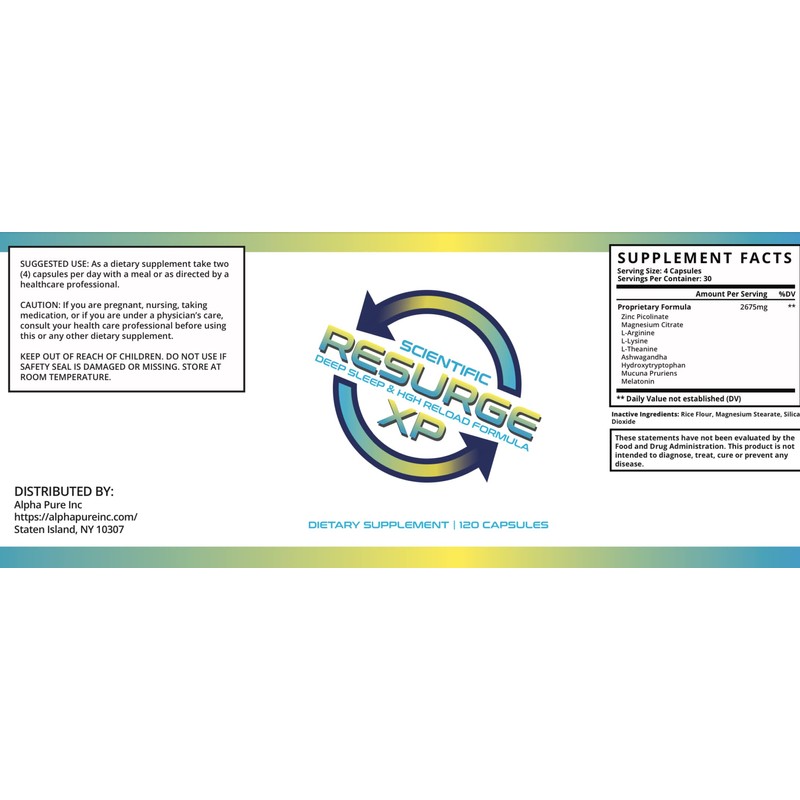 Alpha Pure Scientific Resurge XP Deep Sleep Support Formula 120