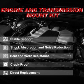 UNITHUB Engine Motor Mount Kit and Transmission Mount 50830SDAA02 9297 9451 50850SEPA03 50870SDBA02 Compatible for Acura TL 3.2L Auto Trans 2004-2006 (Set of 5)