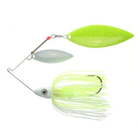 Nichols Lures DF20-1 Pulsator Depth Finder Metal Flake Spinnerbait, White & Chartreuse, 1oz, White & Chartreuse