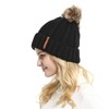 GanJingRen Women's Faux Fur Pompoms Lined Thick Knitted Warm Winter