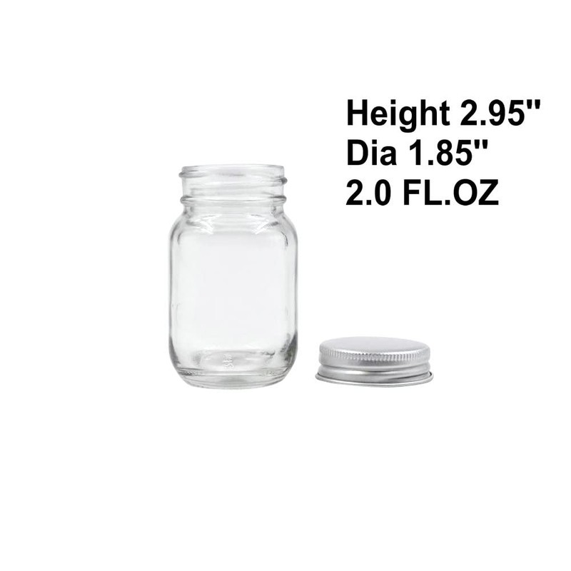 U Pack 2oz Mason Jar with Silver Lid for Honey