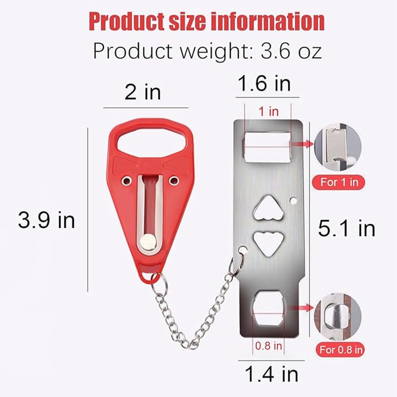 Alnicov 2 Pcs Door Security Door Lock, Portable Travel Lock,