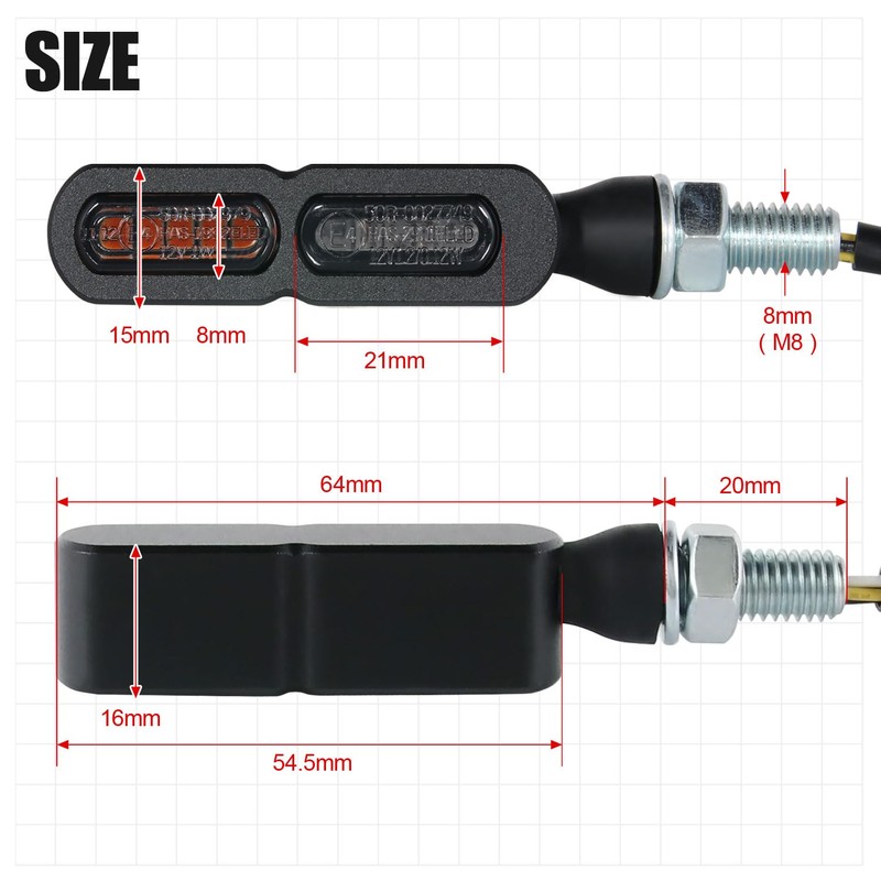 Micro Mini Turn Signal Rear LED Light with Tail Light