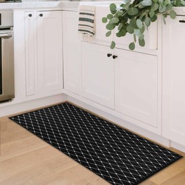 Bazasa Black Front Porch Rug 23.6"x51.2" Boho Outdoor Rug Door Mat Cotton Hand Woven Rug for Front Porch Decor Reversible Washable Welcome Layered Doormat for Farmhouse Entryway Kitchen Patio