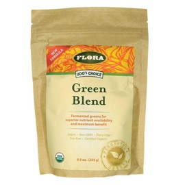 Flora - Green Blend Fermented Grasses, Whole Foods and Superfoods, Same Nutrients as Juicing Without The Mess, Antioxidant Rich with Kale and Broccoli, 8.9-oz. Powder